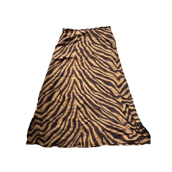 Women’s Ralph Lauren Silk Tiger Print Midi Slip Skirt Size 10 - Picture 1 of 3